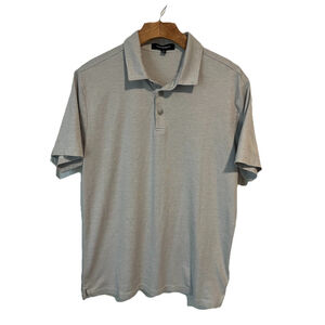 WestZeroOne Polo Shirt Mens Size Large Gray Performance Travel Casual 3 Button